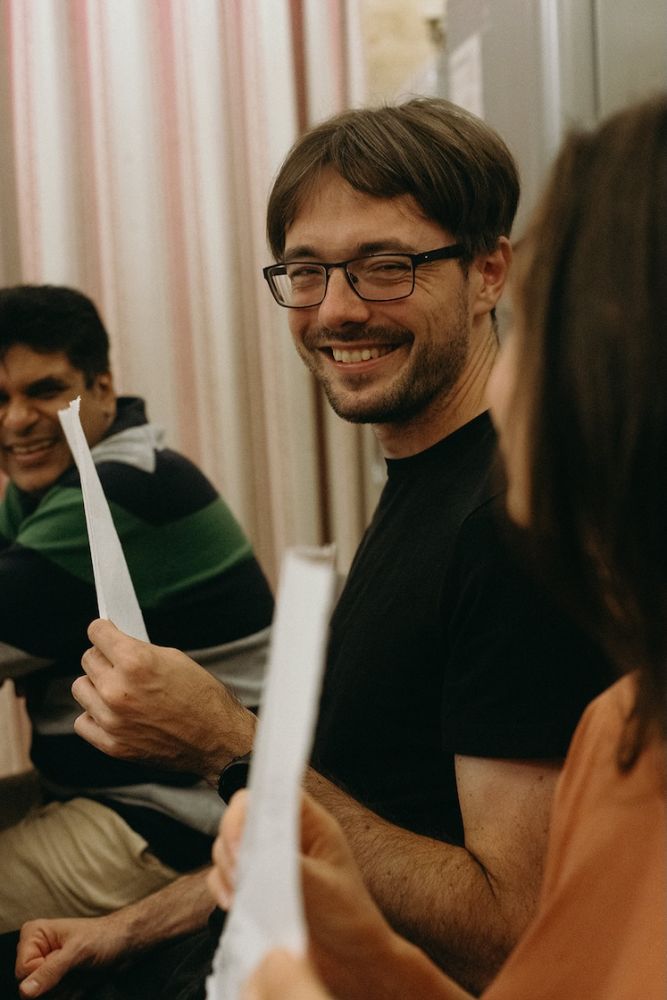 Shared laughter during a session in Malta