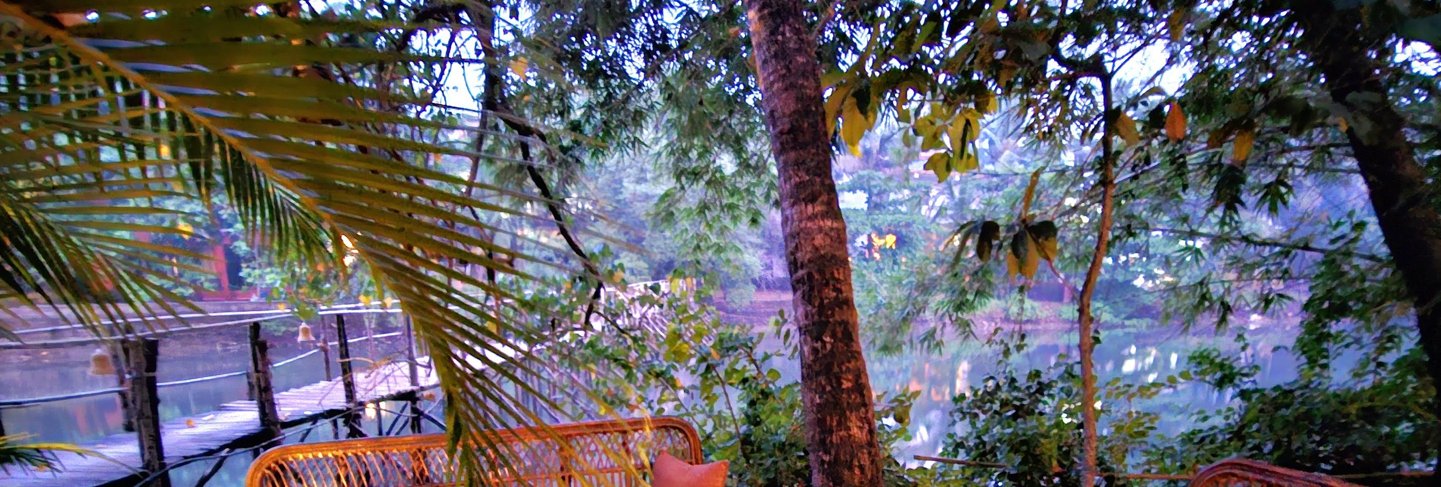 Quiet outdoor lounge at Ashiyana
